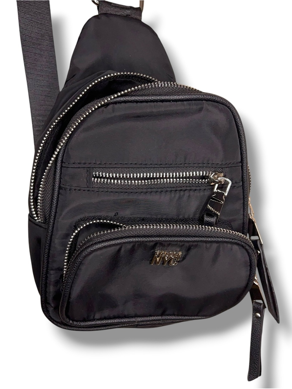Steve Madden Small Black Sling Purse Crossbody Travel Festival Goth